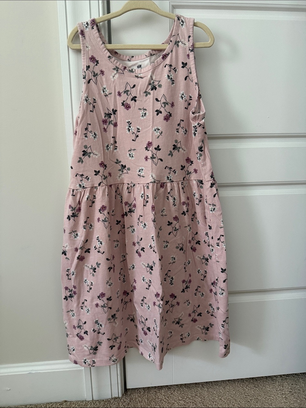 H&M Light Pink Floral Tank Dress
